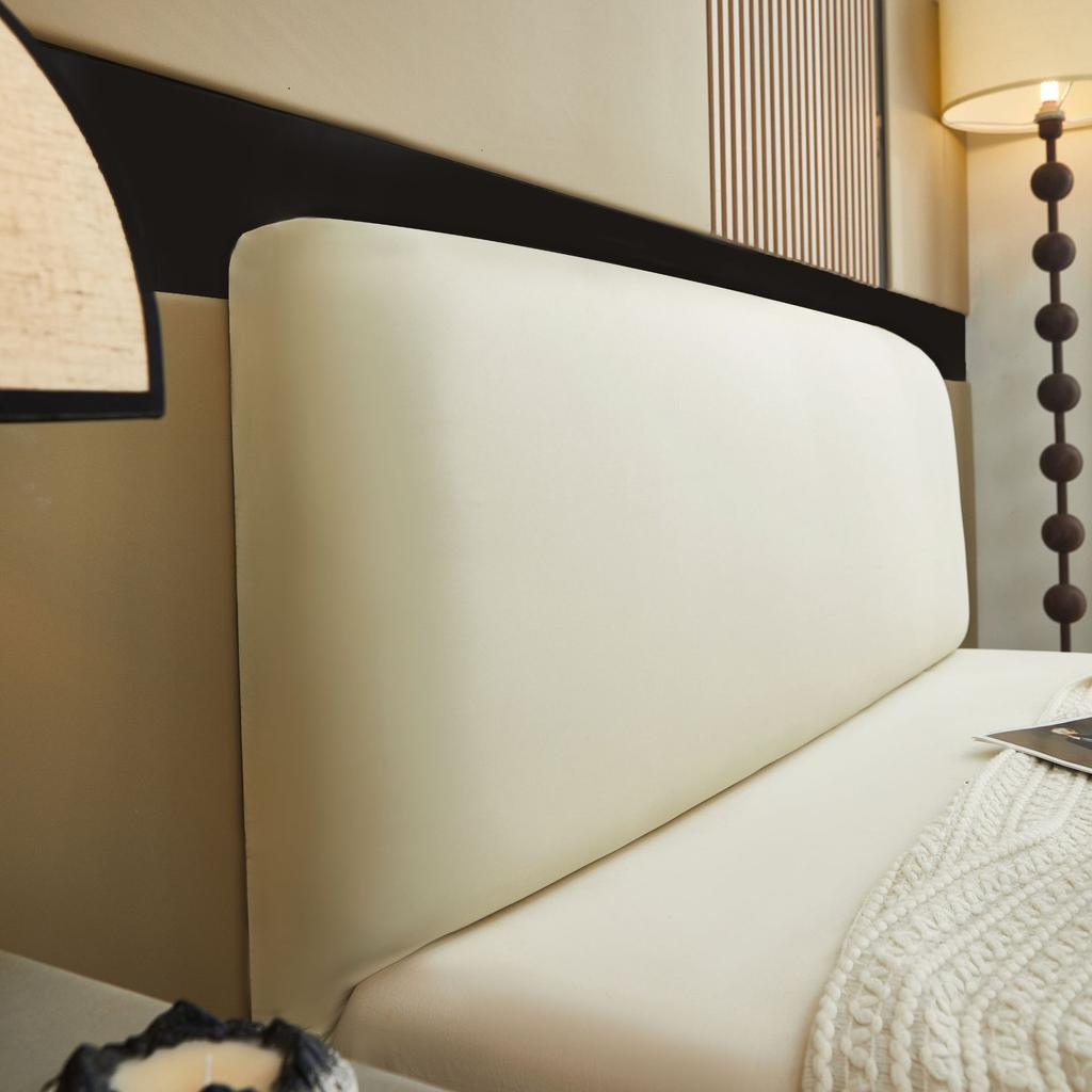 PU Leather Headboard Cover Stretch All-Inclusive Bed Headboard Slipcover Universal Dust-Proof Decorative Furniture Cover