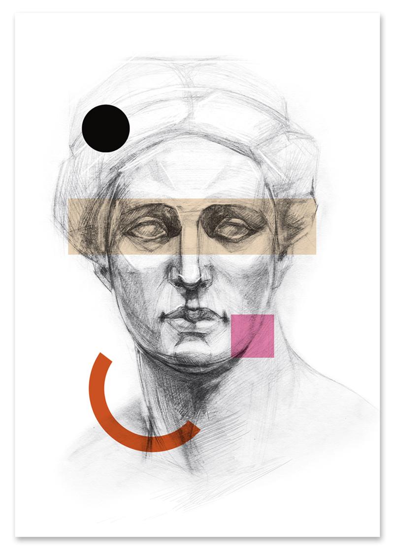 

Елементи грецької статуї плаката Gemetria 30x40 cm