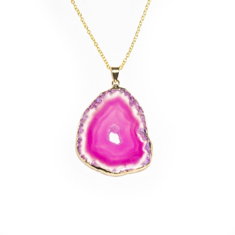 Amethyst fluorite agate naturale ciondolo irregolare pietra grezza grezza collana gioielli di moda gioielli in giada