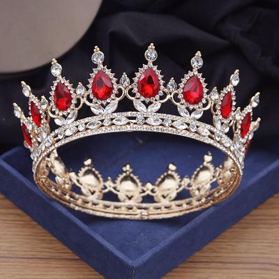 Vintage Royal Queen King Tiaras und Kronen Prom Kristall Diadem Braut Kreis Krone Hochzeit Haarschmuck Braut Zubehör