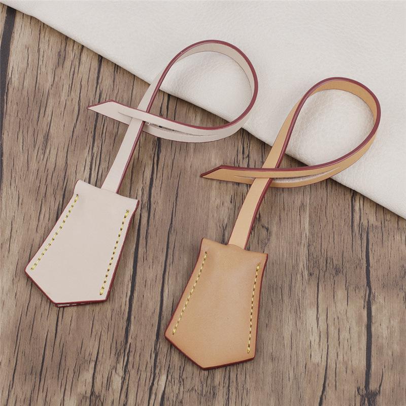 Luxury Apricot Leather Luggage Tag: Genuine Leather Suitcase Tag with Tree Paste Design