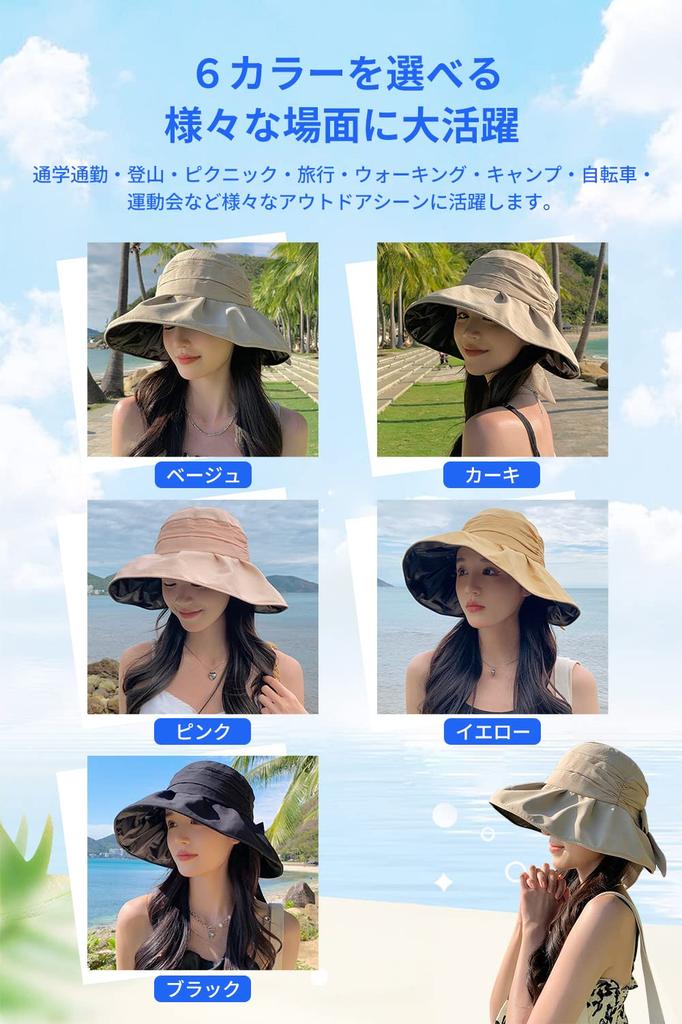 UV Protection Hat for Women Sun Protection Hat with Wide Slimming Adjustable Size Light Heat UV Wire Chin Suitable for Plus [Gokamoi] - Brim, Effect,