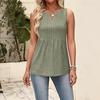 Women's Fashionable V-neck Loose Casual Pleated Sleeveless Vest Top