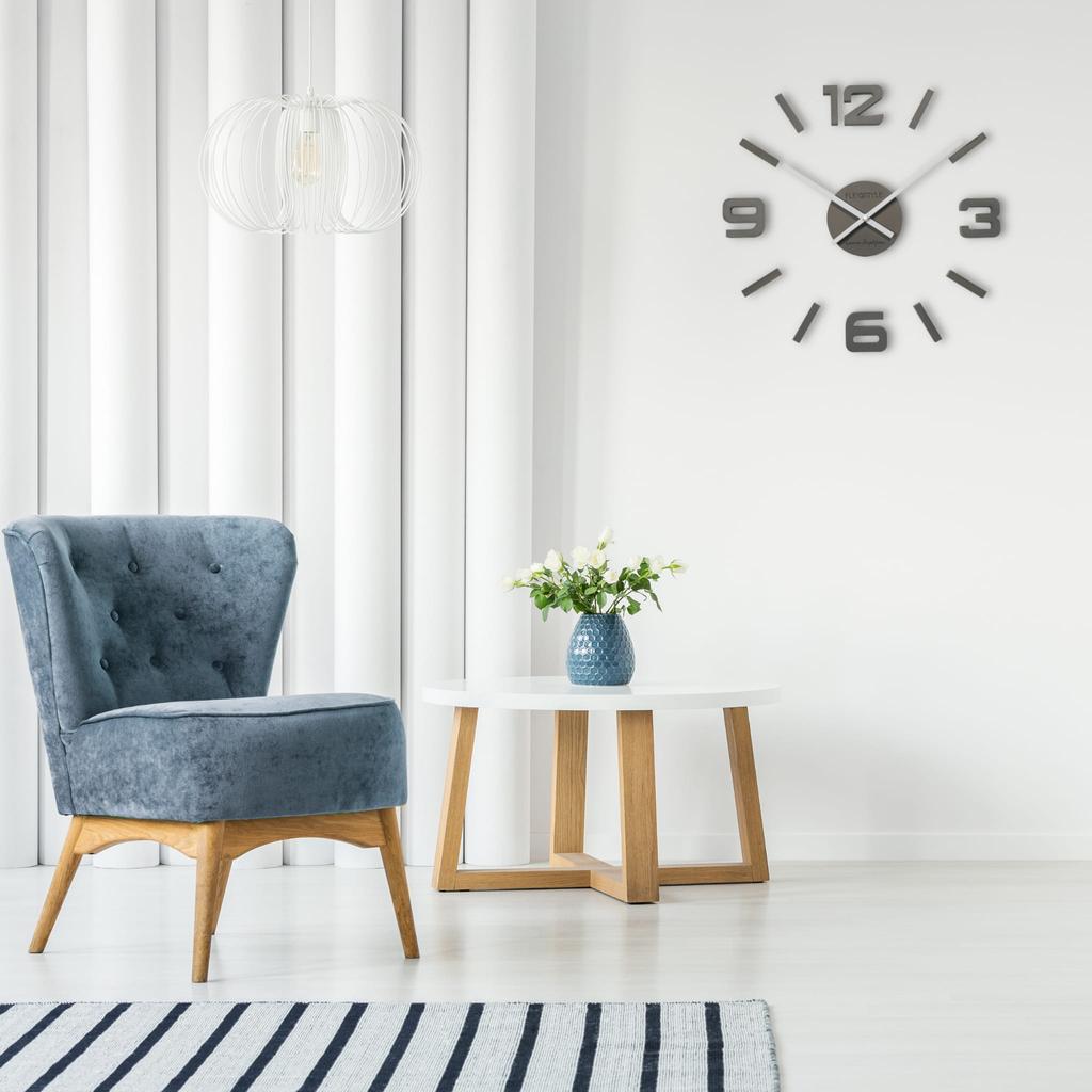 Gray Wooden Wall Clock EKO 75cm