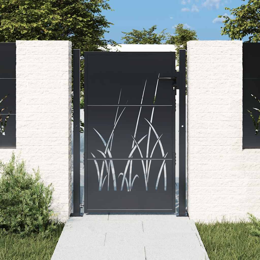 Garden Gate Anthracite 100 X 125 Cm Steel Grass Design