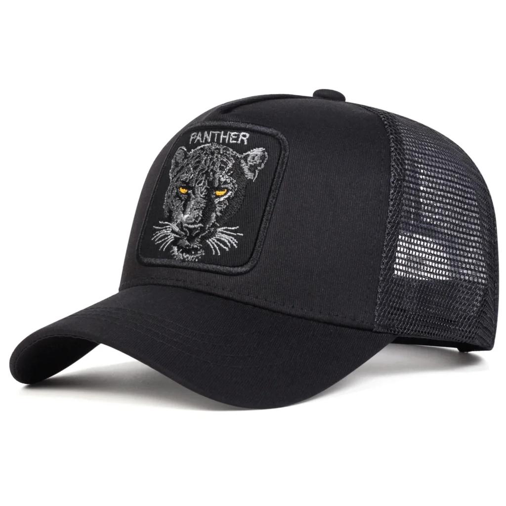 Rete Baseball Cucitura Ricamata Pantera Genere Neutro Donne Uomini Per Cappellini Primavera Estate Esterno Regolabile Cappelli Casual Cappello Parasole Sport