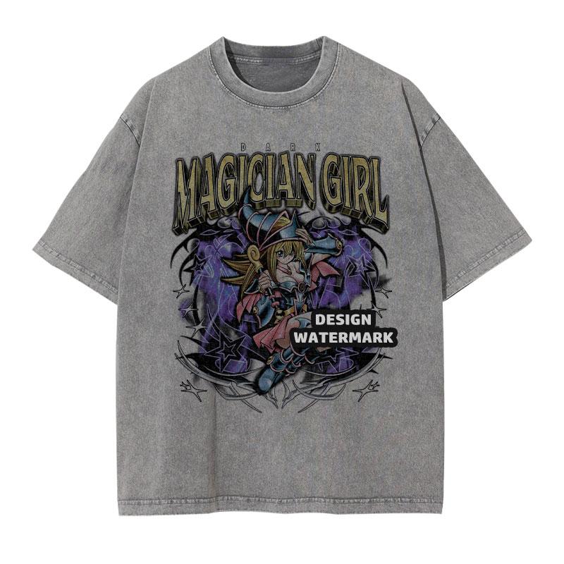 Anime Yu Gi T Shirts Manga Vintage Washed Oh Blue Eyes White Dragon Tshirt Oversized Yugioh T Shirt Retro Tops Tees Man Cotton