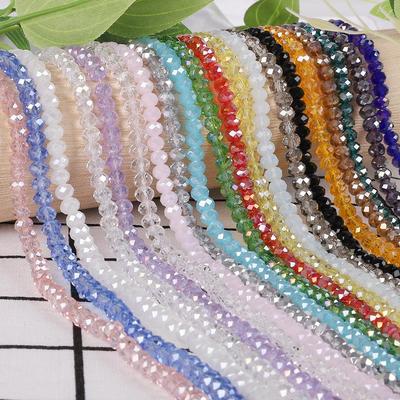 8mm Faceted Glass Crystal Flat Beads for Handmade DIY Bracelet Jewelry Accessories