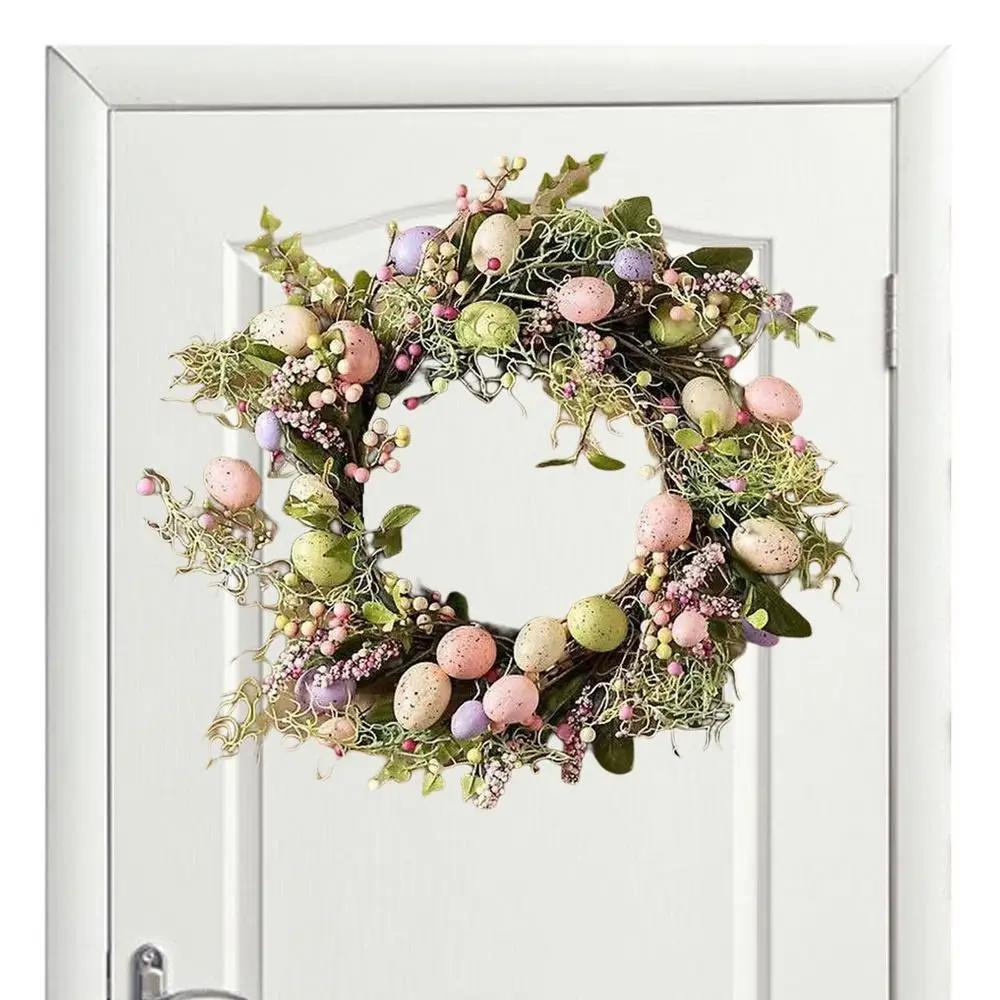 Colorful Easter Eggs Decor Spring Wreaths For Front Door Pastel Easter Egg Mini Spring Easter Wreath Easter Window Wreath