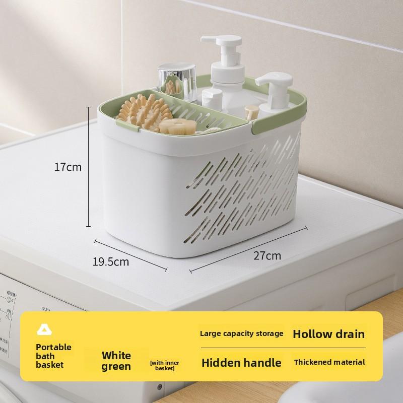 Hand-held Bath Basket Storage Basket, Bathroom Hand-held Bath Basket Dry and Wet Separation Storage Basket, Bathroom Bath Basket