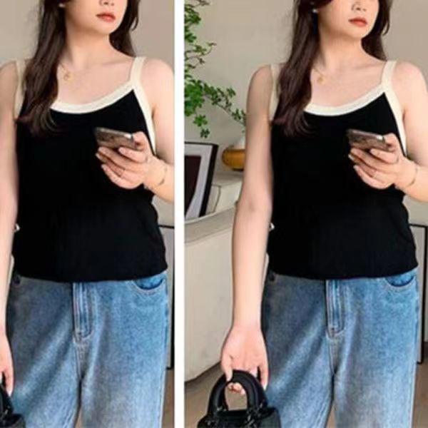 Plus Size Camisole Top: Women's Loose Sleeveless Inner Layer, Tummy-Slimming Base, Versatile for Spring/Autumn (80-200 Jin).