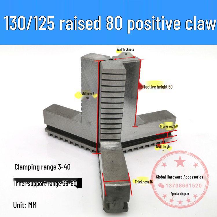 250mm & 500mm Extended Three-Jaw Chuck with Adjustable Jaws
