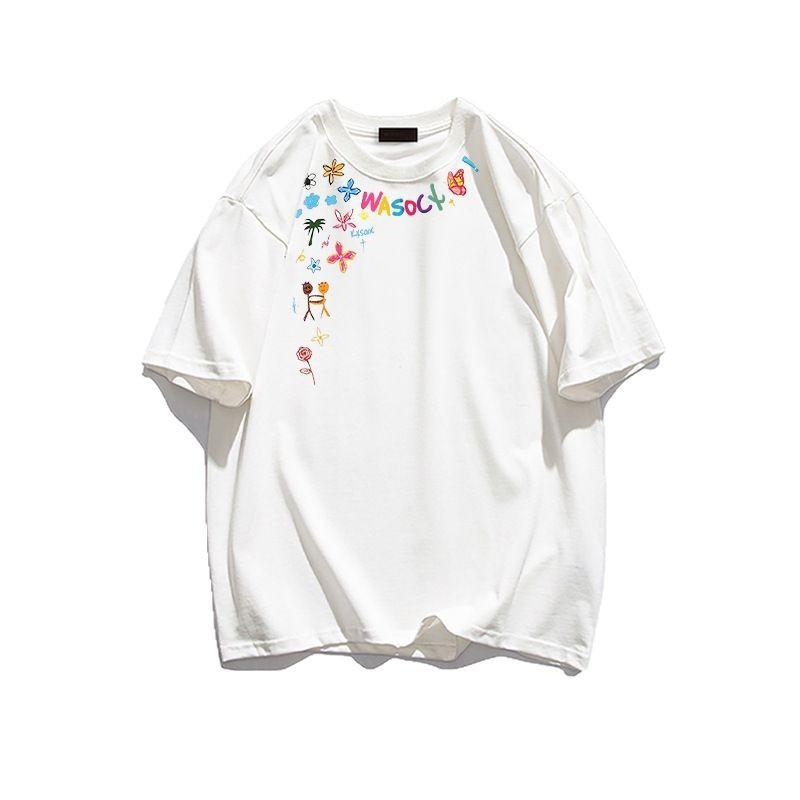 Fat MM cotton design short-sleeved t-shirt women's new summer American high street half-sleeved loose chic top