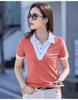 Fake Two-piece Bottoming Shirt Femininity Polo Collar Short-sleeved Top Women's T-shirt