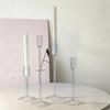 Nordic Minimalism High Footed Glass Candle Holders Romantic Candlelight Dinner Ornament for Wedding Party Table Decoration