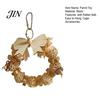 Bird Chew Toy Wooden Bow Ring Parrot Toy, Chewing with Rattan Ball, Natural Wood Hanging for African Grey Cockatoos Macaws, Cage Accessories