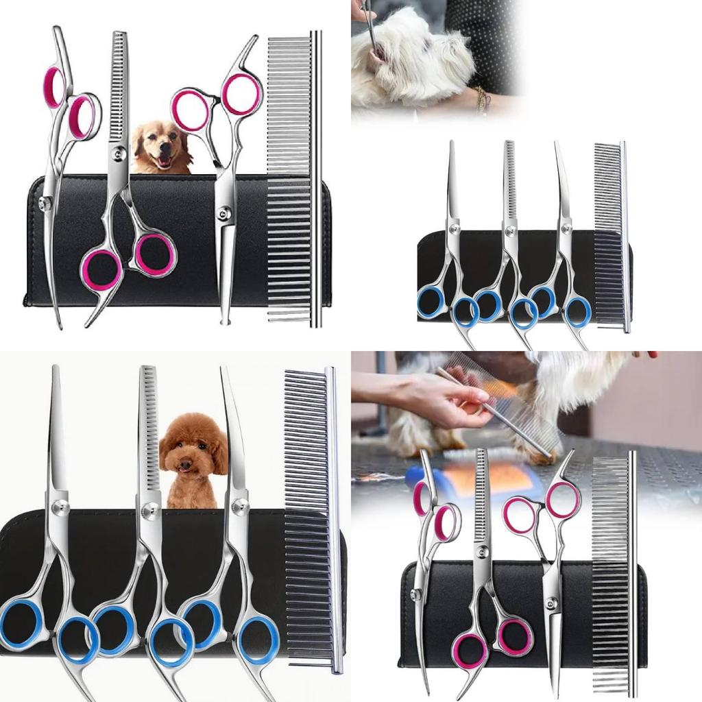 Professional 6 Inch Pet Grooming Scissors Set With Stainless Steel Tools And Accessories