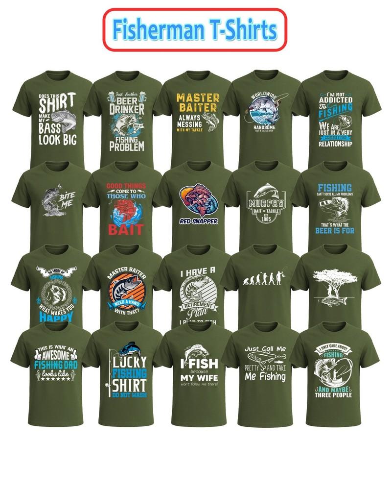 

New Fisherman TShirts For Fish Lover Mens| Novelty Joke | Gift Funny Top Tee Unisex T-Shirt L
