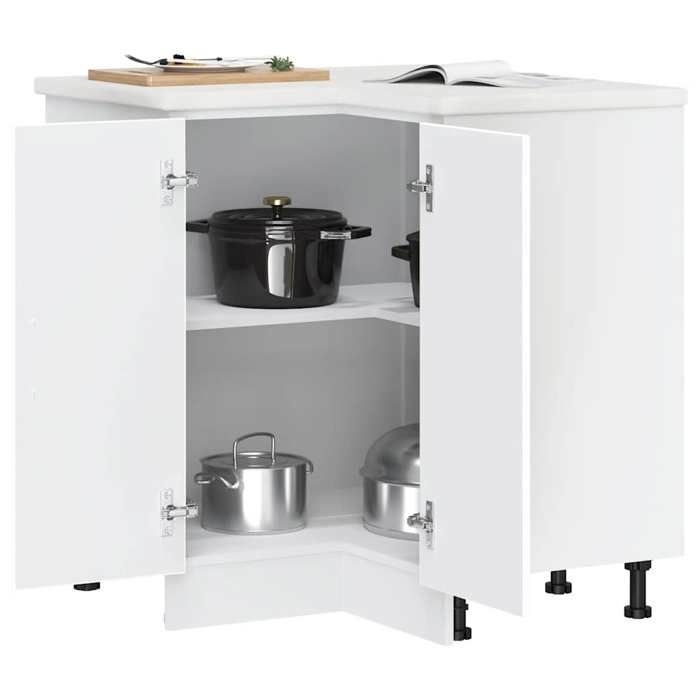 VidaXL Porto White Engineered Wood Corner Kitchen Cabinet 853987