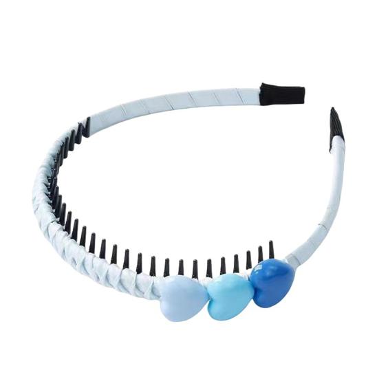 

Baby Headband Anti-Slip Toothed Comb Soft 3D Heart Flower Decoration Hair Hoop Toddler Hair Accessory A синий