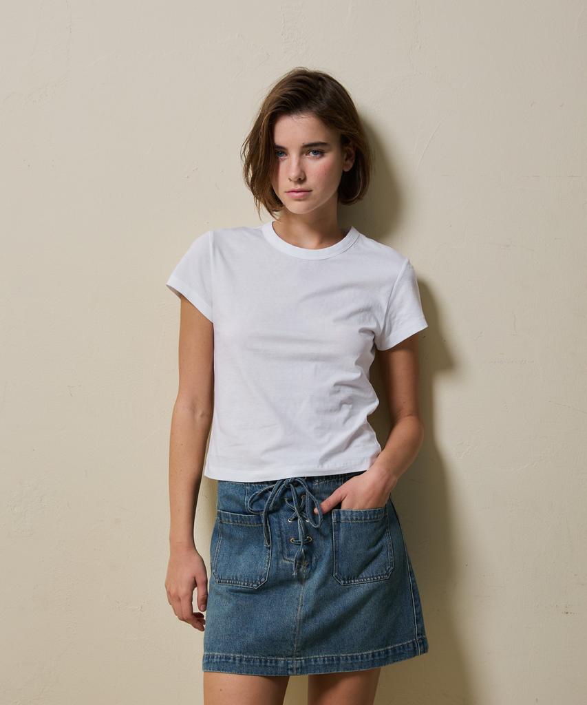 SHINE ON YOU Cotton Basic T-Shirt_ White
