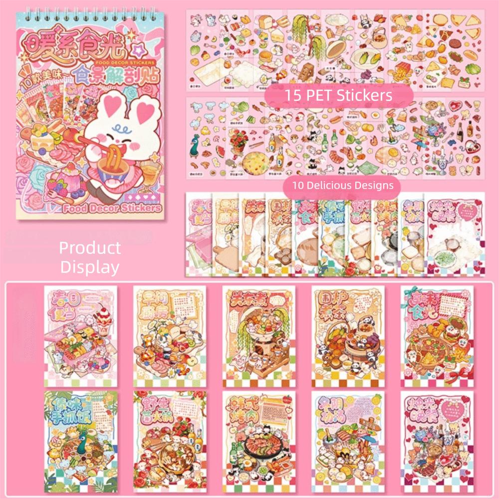 Warm Style Food Recipe Miniature Landscape Sticker Collection Decorative Visual Stacking 3D Landscape Sticker