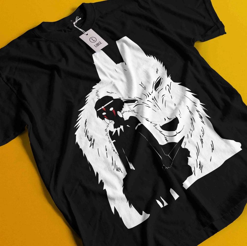Princess Mononoke TShirt Hayao Miyazaki Studio Ghibli Gift Black Shirt Unisex S