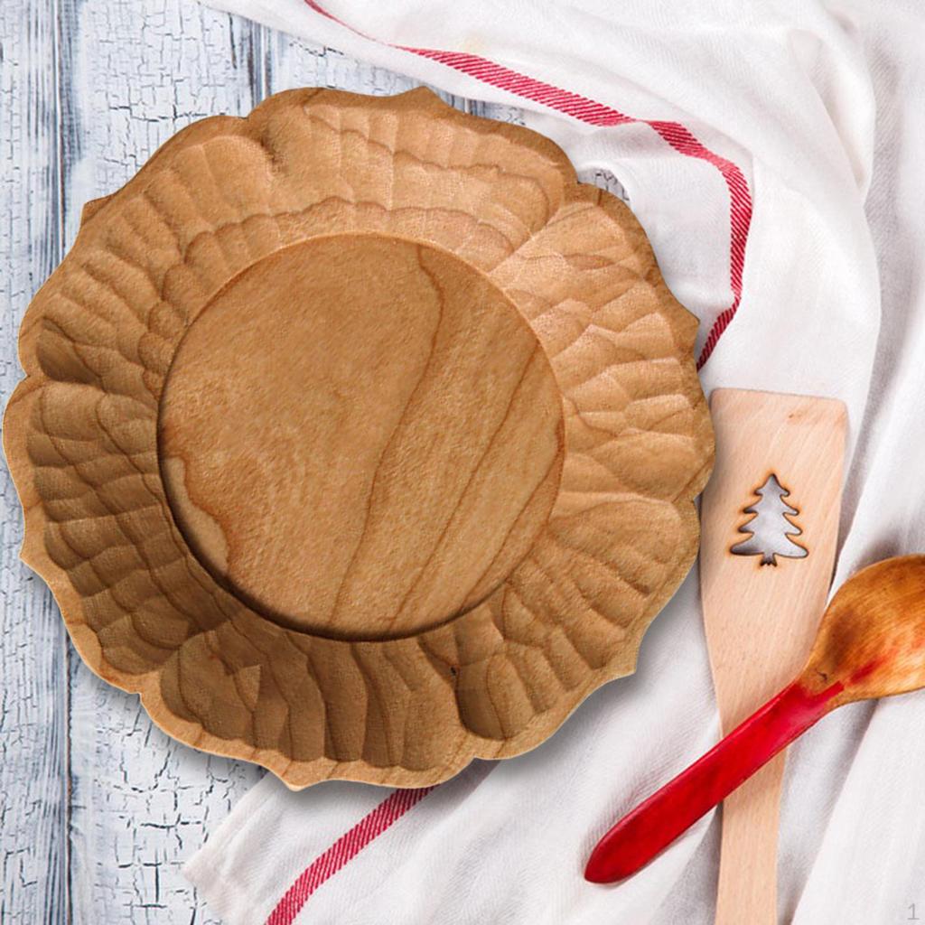 Mini Wood Tray Cheese Plate Multifunctional 13cm Decoration Tea Coffee for Bedroom Dresser