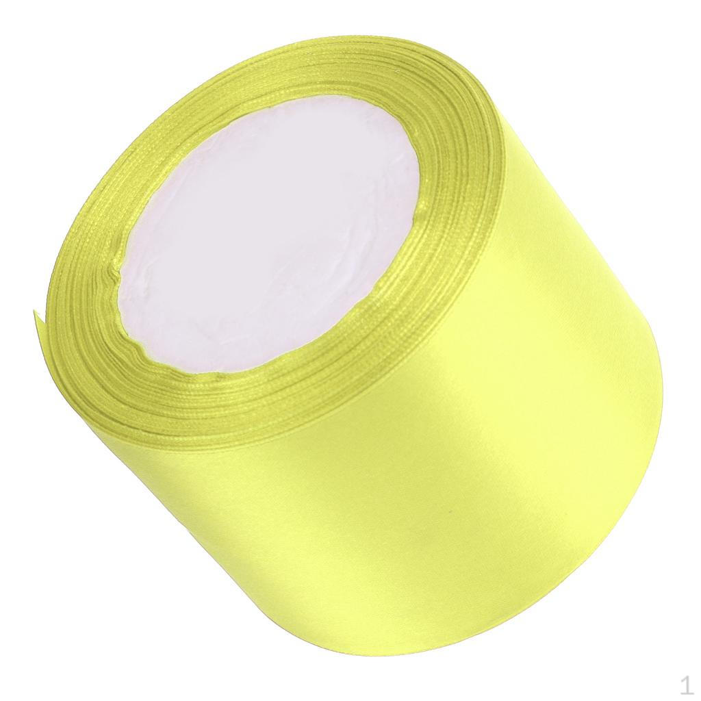 

Double Sided Satin Ribbon Handmade Gift Packaging Bows Craft Yellow, as described Light Yellow