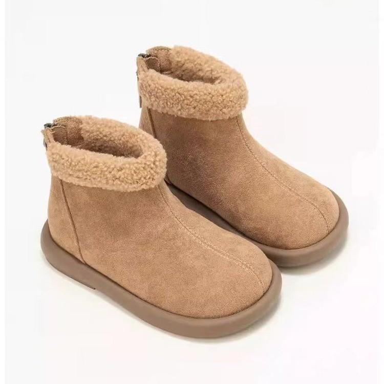 

Girls and Boys 2025 Winter Cotton Boots: Velvet-Lined Ankle Boots for Children Size 27 (16.9 cm) хакі