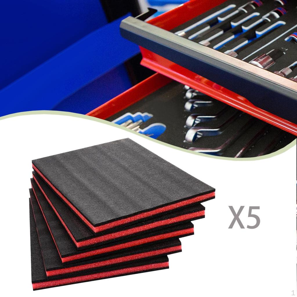 5 Pieces Tool Box Foam Inserts Sheets Shockproof Hard Case Storage for Cabinets