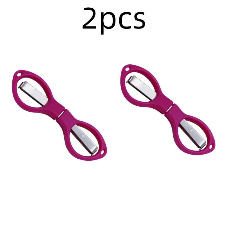 Simple Portable Folding Scissors Solid Color Glasses Shape Paper Cutters Students Handmade DIY Tools School Office Supplies