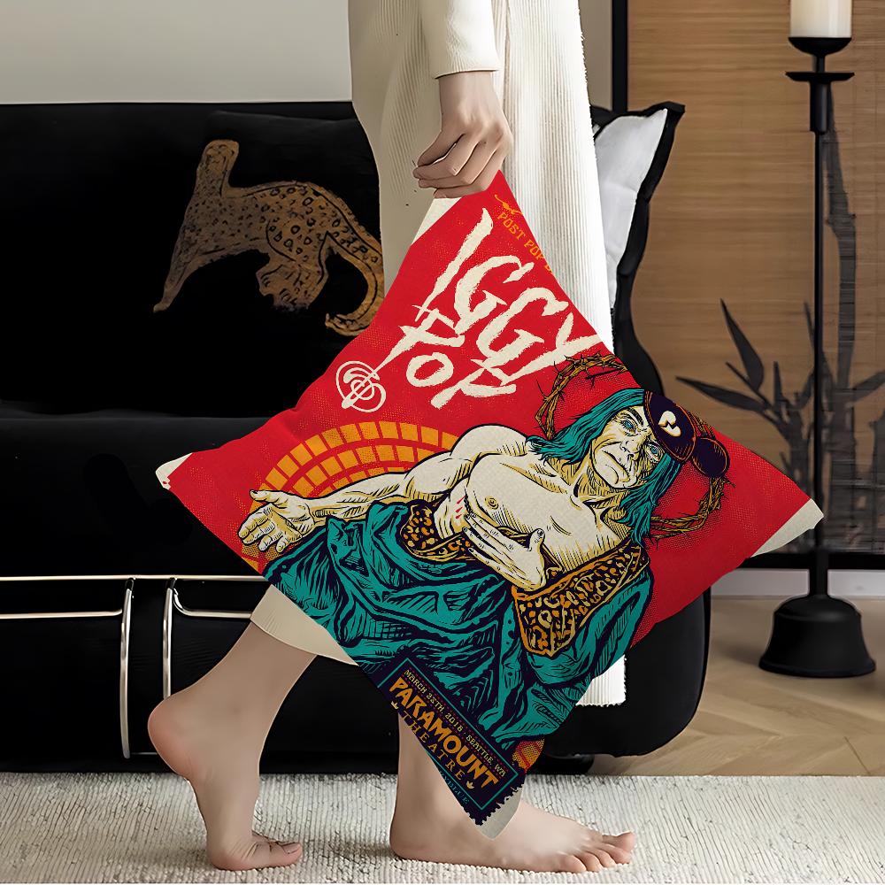 L-Iggy P-Pop Band Cushion Cover Pillow Cover Decor Pillowcase Printed Cushion Case for Couch