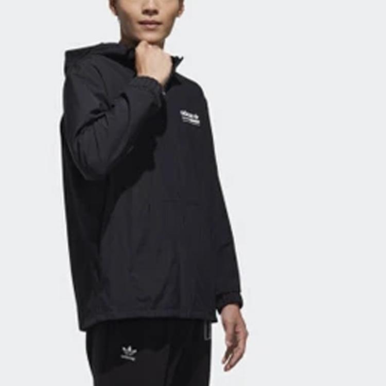 Adidas Originals Kaval Logo Hooded Sports Jacket Men Outerwear Black DX4236