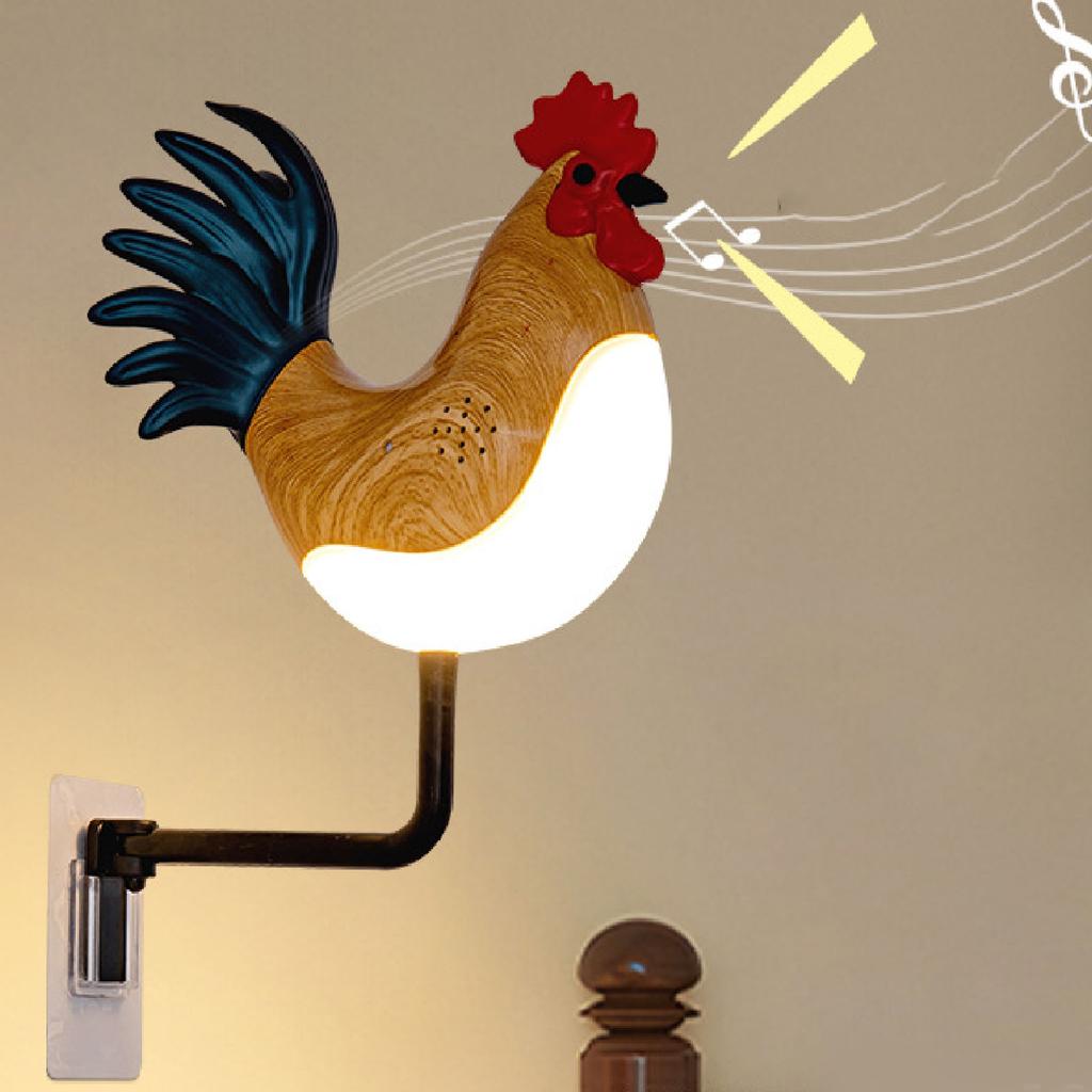Cordless Wall Sconces with Sound 3 Colors Temperature Rooster Shape Touch Control Dimmable Rechargeable LED Wall Lights for Bedroom