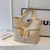 Stylish Large Capacity Women's Canvas Tote Bag Vintage Casual Shoulder Purse