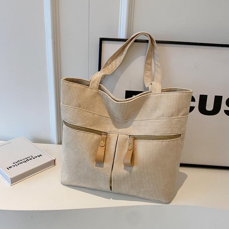 Stylish Large Capacity Women's Canvas Tote Bag Vintage Casual Shoulder Purse