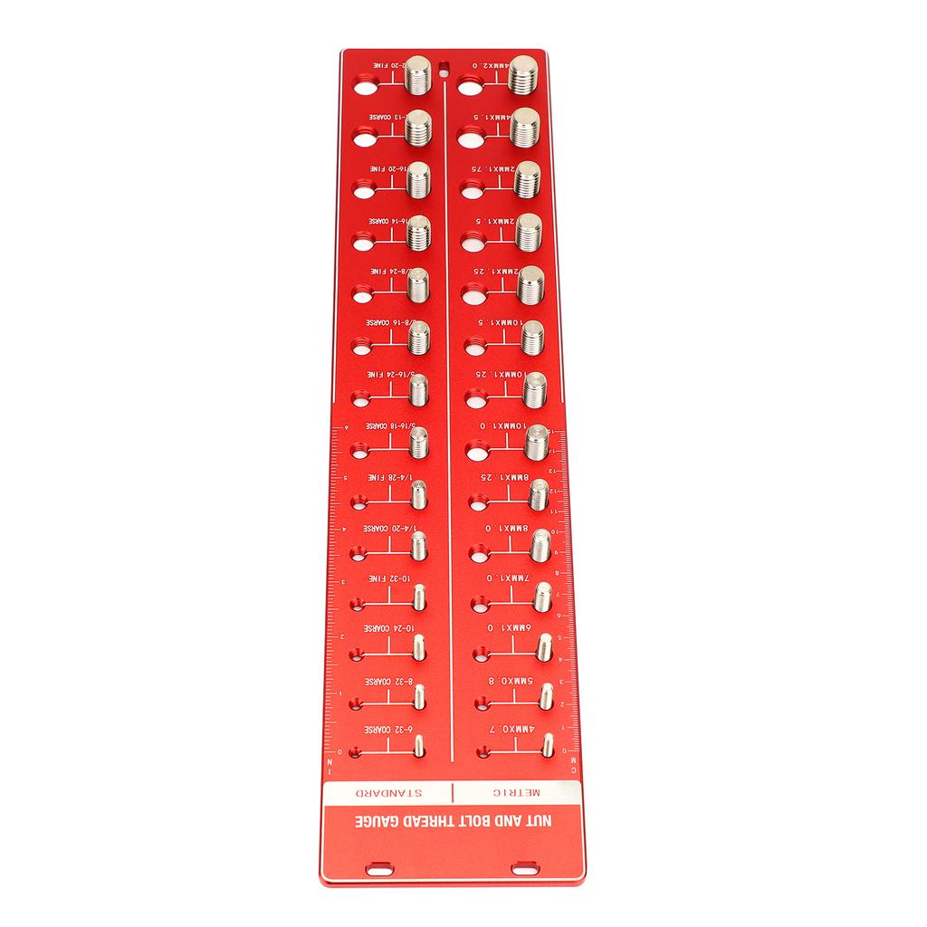 Nut and Bolt Thread Checker 14 Metric 14 Standard Sizes Bolt and Nut Identifier Gauge with 6 Inch