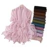 Solid Voile Women Scarf New Summer Girls Tassels Sunscreen Thin Scarves Soft Shawl Foulard Viscose Spring Lady Wrap Shawls