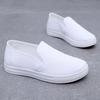 Fashion 2025Women Fashion Plus Size Anti Skid Black Canvas Shoes Student School Spring & Summer White Slip On Shoes Zapatos De Mujer