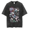 Heißes Anime Demon Slayer Kamado Tanjirou Print T-Shirt Herren Vintage Gewaschene T-Shirts Lässiges Baumwoll-T-Shirt Harajuku Männlich Manga T-Shirt