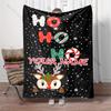 Custom Name Christmas Reindeer Blanket Ho Ho Ho Xmas Flannel Throw Home Bed Sofa Office Nap Cover Holiday Gift