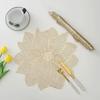 Flower Shaped Placemat PVC Hollow Out Placemat Heat Resistant Non Slip Table Mat Dining Table Decor Table Decoration&Accessories