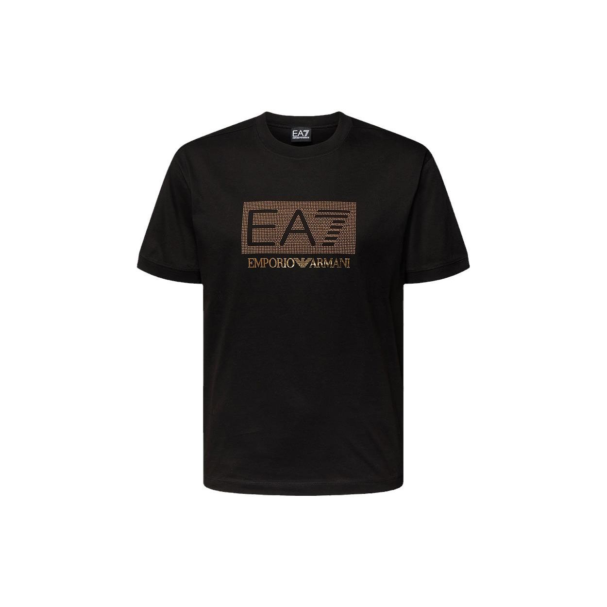 Emporio Armani EA7 SS23 Letter Print Crew Neck T-Shirt Men tops Black 3RUT05-PJFBZ-1200 L