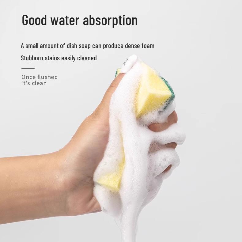 Thickened Absorbent Dishwashing Sponge & Scouring Pad Set
