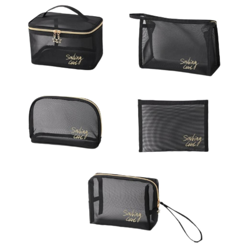 All Trust Cute Vanity Small Makeup Pouch Pouch, (Black)