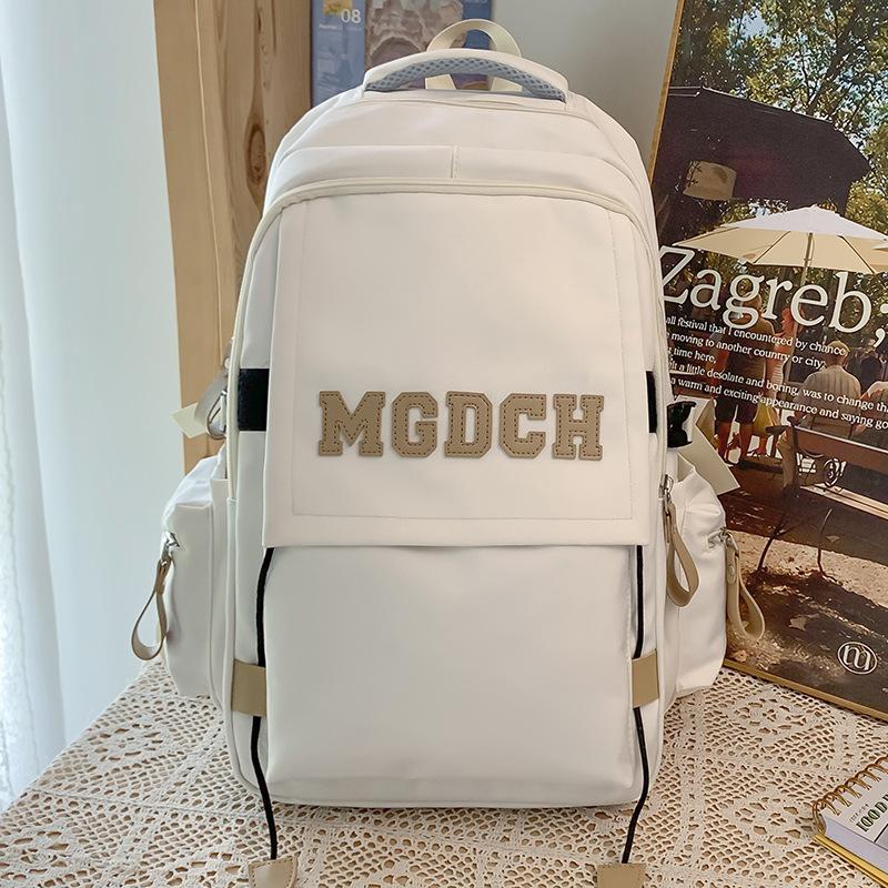 College Student Burgundy Large Capacity Girl Letters Backpack Middle School Student Backpack