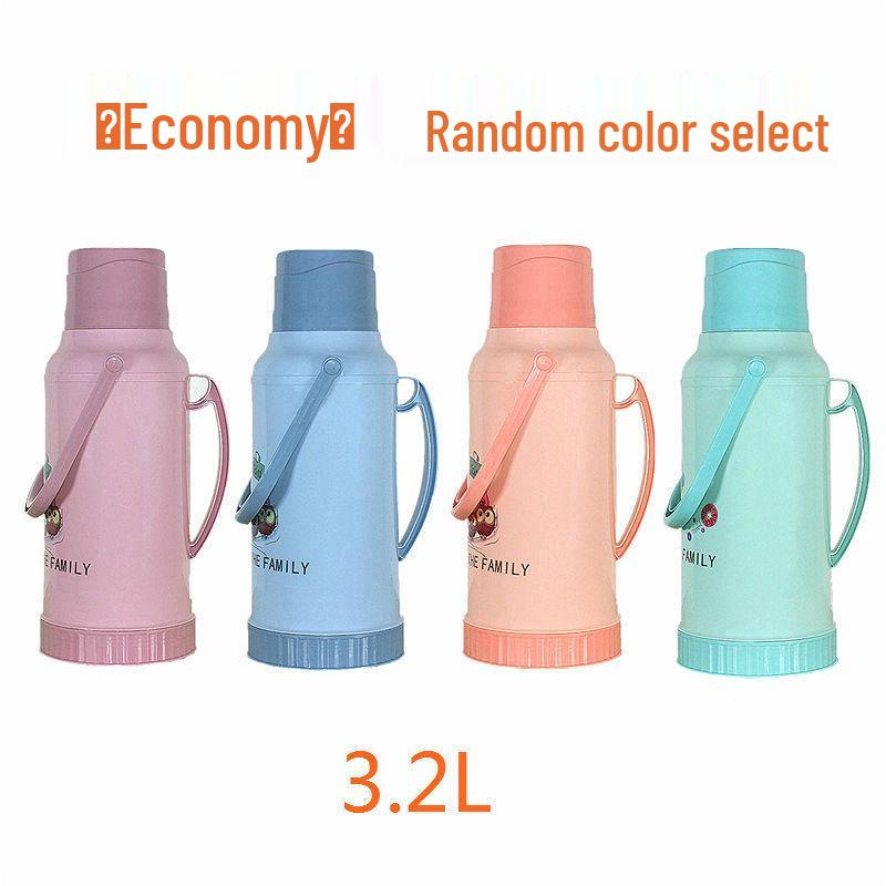 Large Leather-Covered Thermos Flask for Home or Dorm Use - Keeps Tea Warm, Plastic Exterior, Ideal for Students