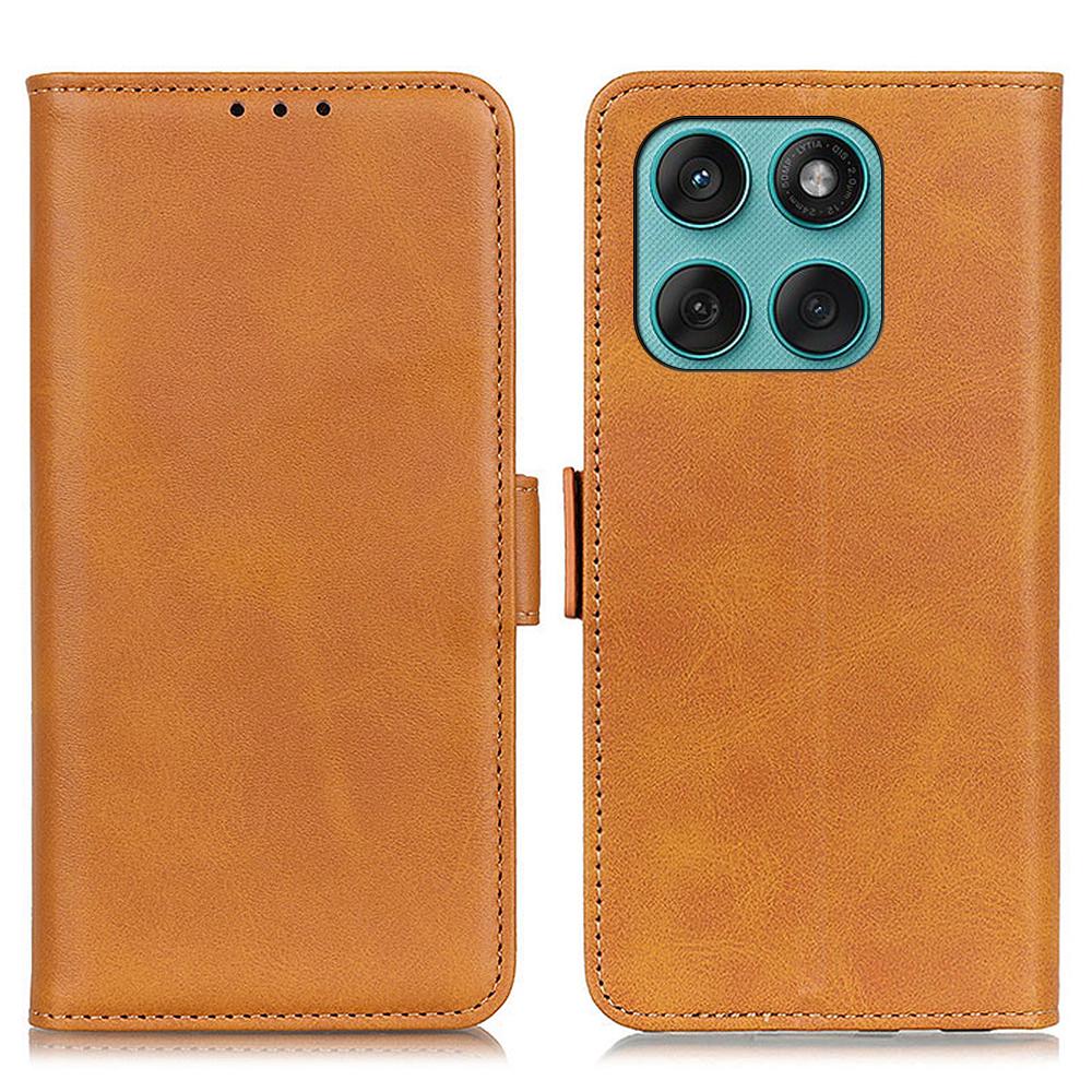 Etui ze stojakiem dla Motorola Edge 60 5G/60 Fusion 5G, Pokrowiec na telefon ze skóry PU o fakturze skóry bydlęcej