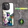 Hummingbird and Flowers Phone Case For iPhone 17,16,15,14,13,12,11,Pro,Max,Plus,Mini,SE Magsafe Magnetic Wireless Charging